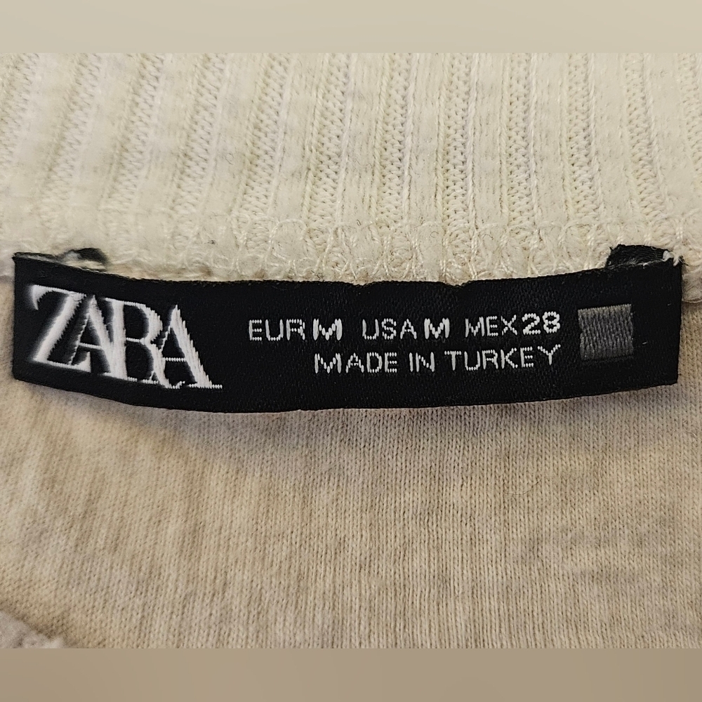 Zara Cream Ribbed Cropped Sweater - Picture 7 of 7